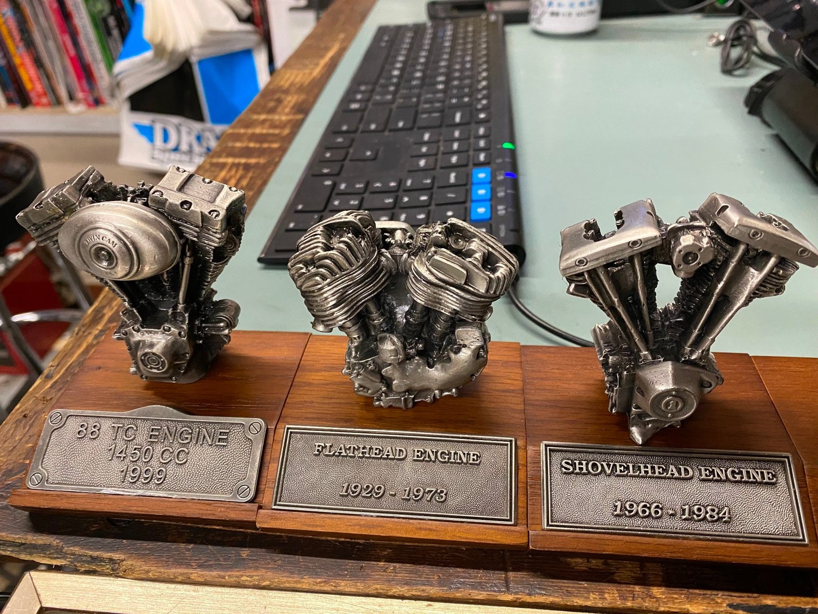 Vintage Shovelhead Motor Engine Pewter Stand Display Harley Davidson Miniature!
