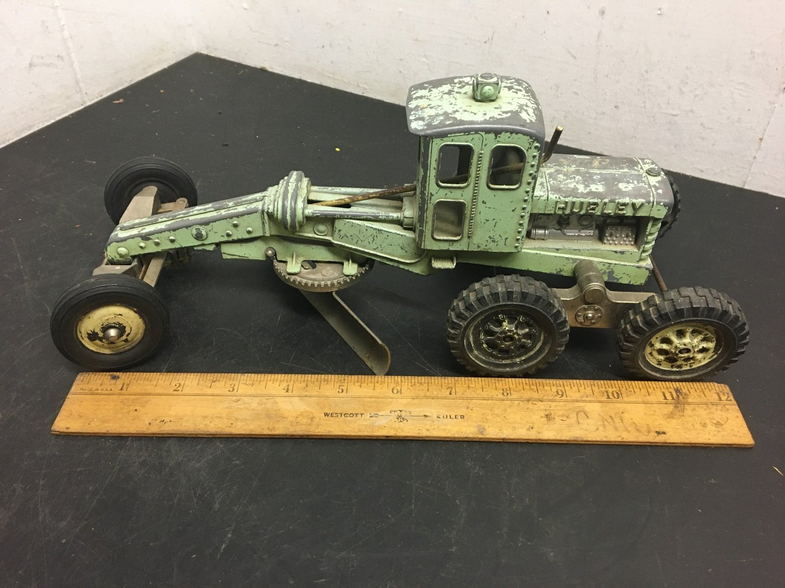 Vintage 50s Hubley Road/Earth Grader Die Cast 503 58 Diesel original working toy