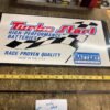 Turbo Start Battery Sign Advertising New Castle PA Tin Auto Oil Gas collector