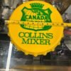 vtg Canada Dry Collins Mixer yellow bottle cap sign collectable wall accessory