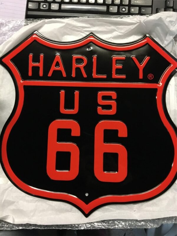 product-img-2010261_lk-0-b05990ec-8e4f-4c00-9533-176444c6b795.jpg HARLEY DAVIDSON ANDE ROONEY METAL SIGN - RT 66 EMBOSSED TIN GREAT GIFT