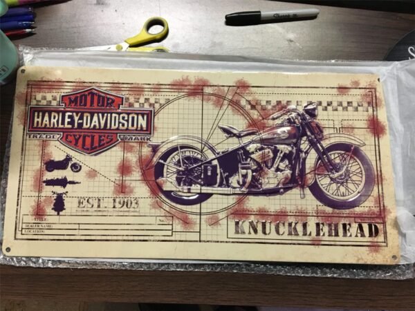 HARLEY DAVIDSON ANDE ROONEY METAL SIGN - KNUCKLEHEAD PRINT - MAN CAVE/GARAGE