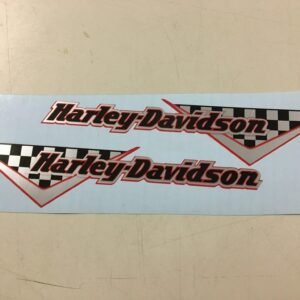 Harley Racing Decal Stickers Road King Sportster Dyna FXR Red Silver Black Check