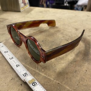 product-img-tortise_glasses-0-abd9d3af-6997-43bc-a065-847ae62536e9.jpg 1960s Vintage Novelty Sunglasses Round Faux Tortoiseshell Green Lenses Classy
